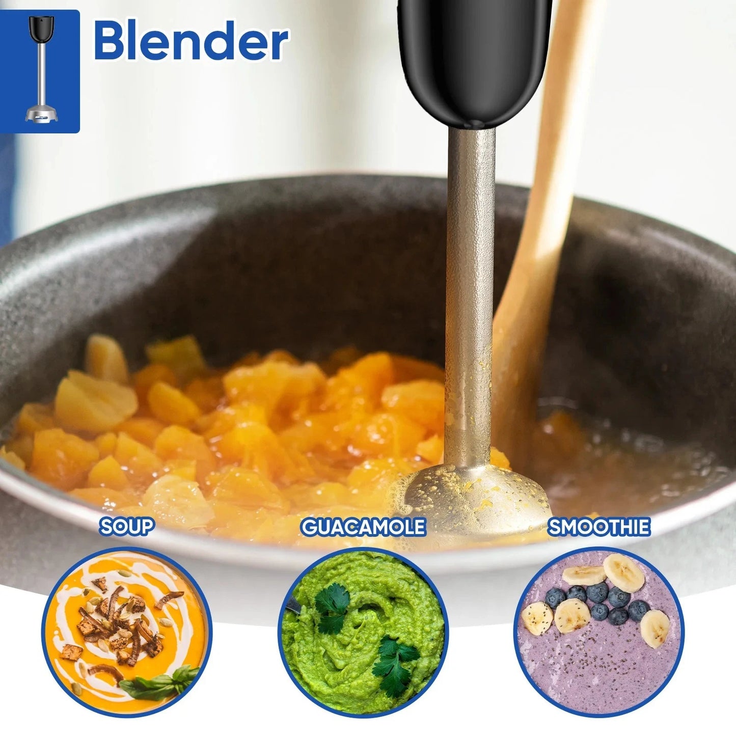 1000W Hand Blender Electric Stick Blender Curry Fruit FoodMixer Juice Cream Easy