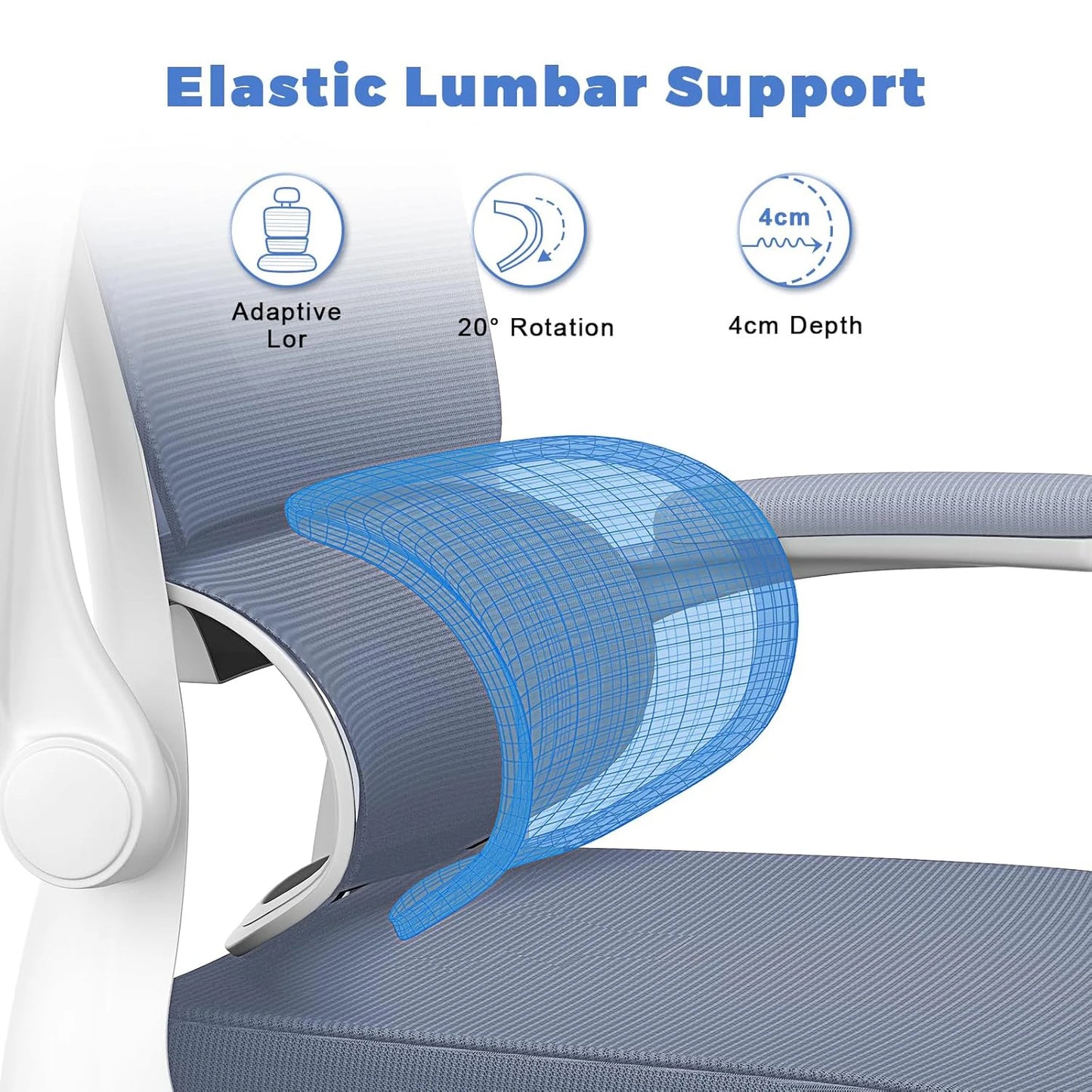 Mesh Office Chair Wheels Adjustable Ergonomic Desk Chair with Lumbar Support ✨
