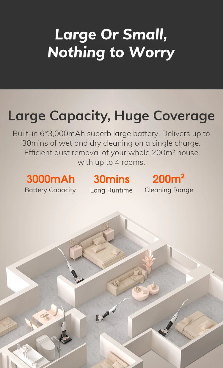 ILIFE Cordless Stick Vacuum Pet Pro Strong Battery Smart Mop Washing 5500Pa ✨✨