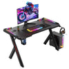 Gaming Desk LED RGB Computer Table Workstation w/ Cup Holder & Headphone Hook✨✨