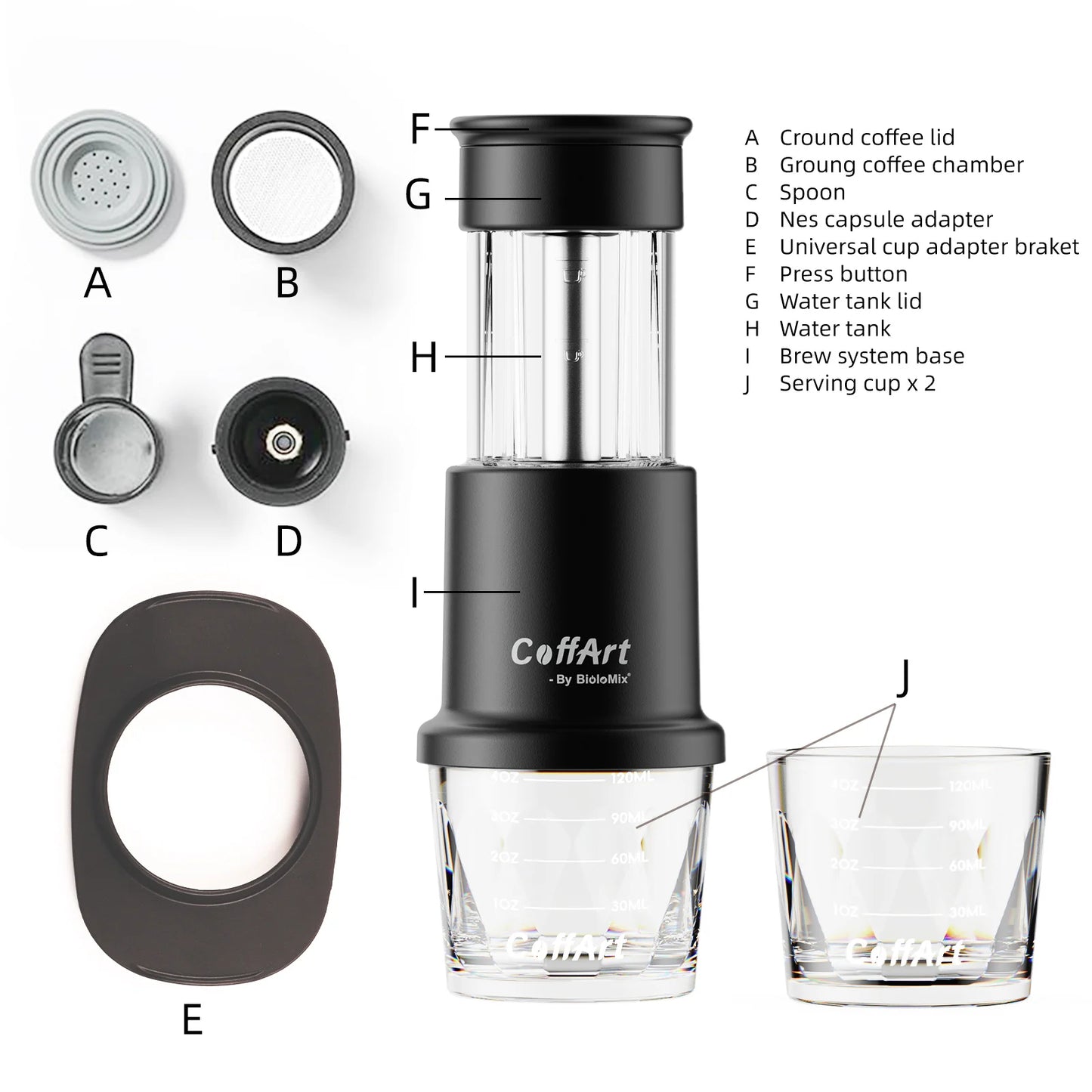 Portable Wireless Espresso Coffee Maker 3-in-1 Travel Machine for Car & Home Bag