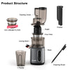 Electric Juicer Machine Juice Fruit Squeezer Slow Masticating Brush Pulp Cup UK✨