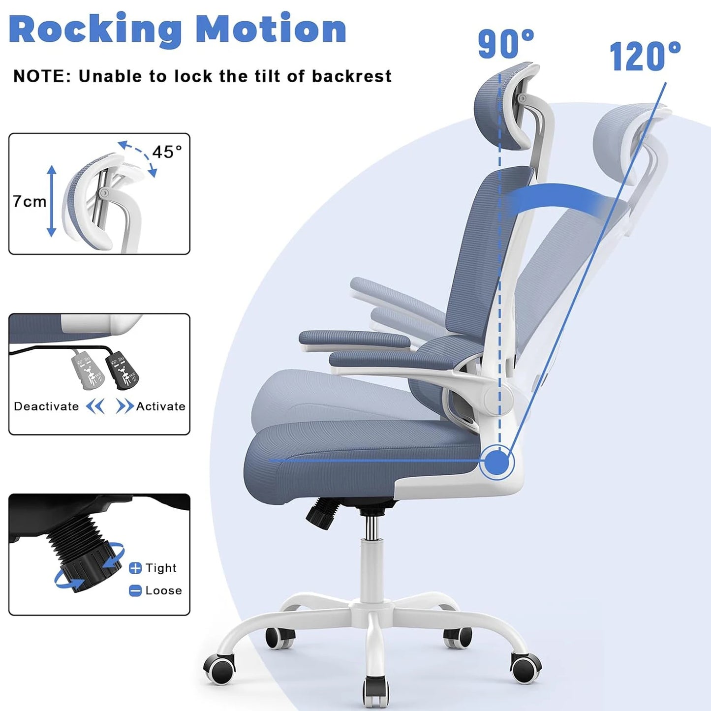 Mesh Office Chair Wheels Adjustable Ergonomic Desk Chair with Lumbar Support ✨