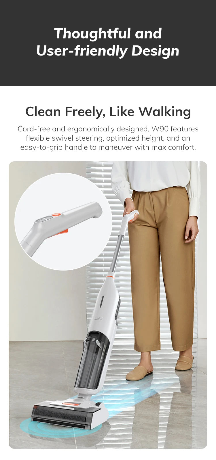 ILIFE Cordless Stick Vacuum Pet Pro Strong Battery Smart Mop Washing 5500Pa ✨✨