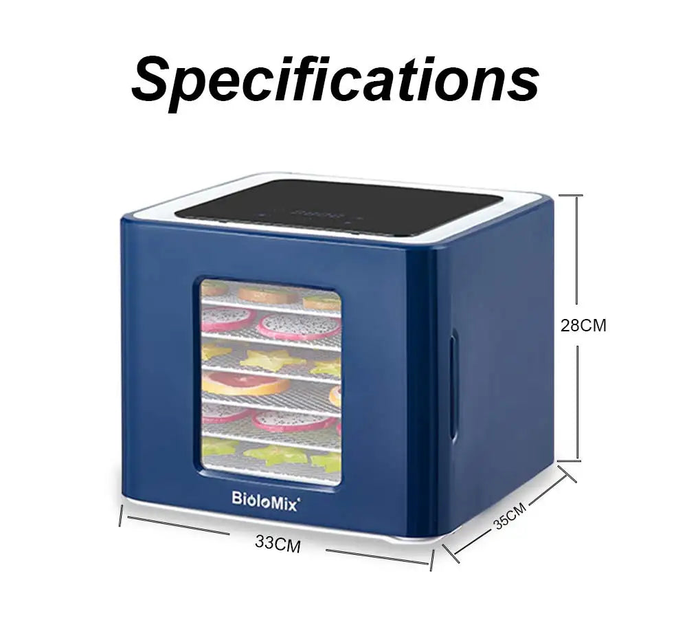 Biolomix Professional Food Dehydrator 400W 6 Stainless Steel Trays LCD Touch...✨