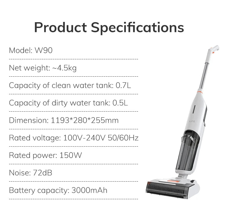 ILIFE Cordless Stick Vacuum Pet Pro Strong Battery Smart Mop Washing 5500Pa ✨✨