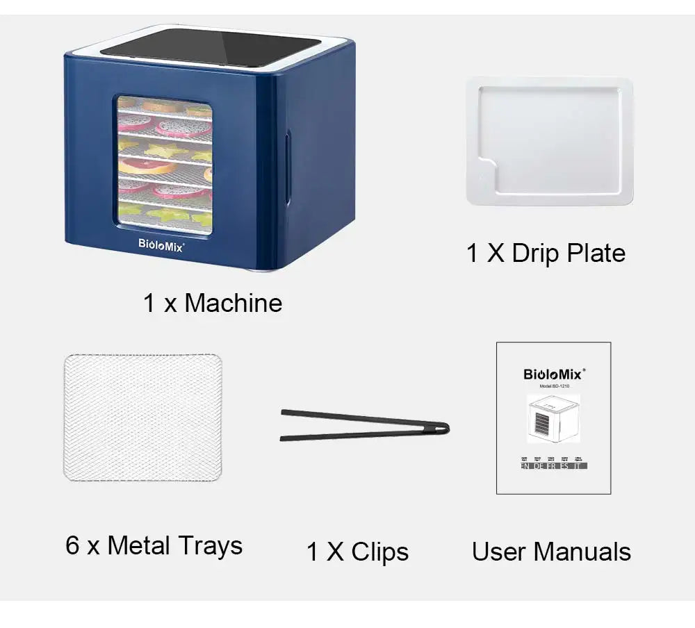 Biolomix Professional Food Dehydrator 400W 6 Stainless Steel Trays LCD Touch...✨