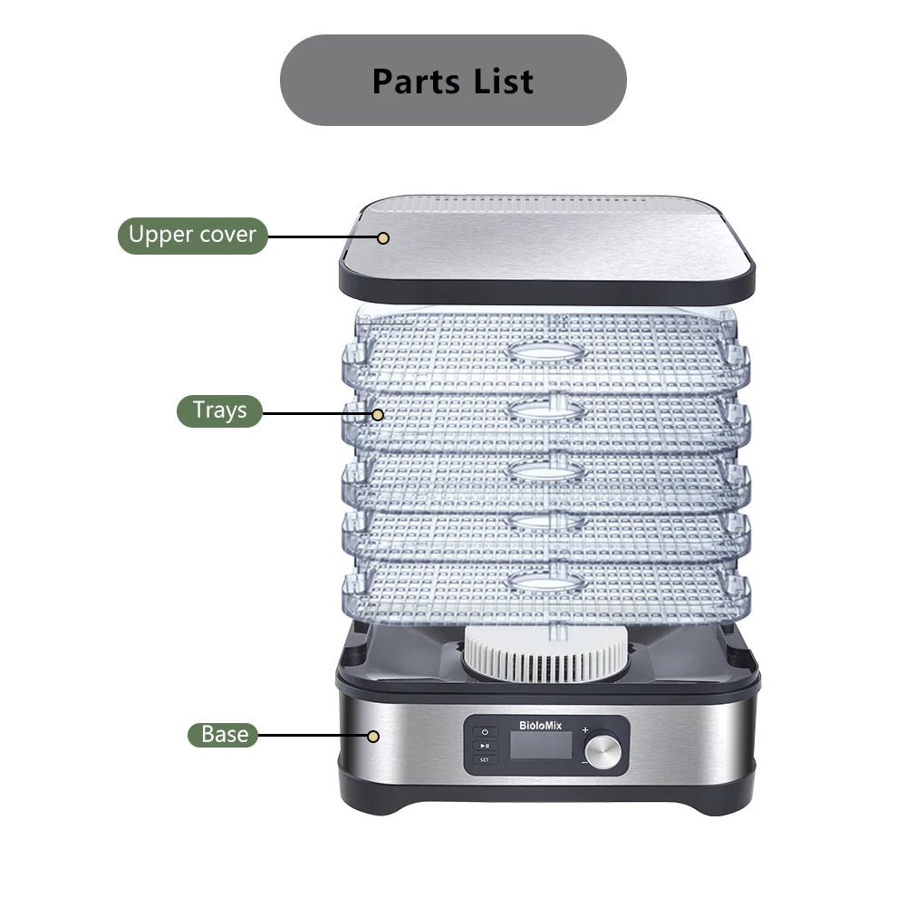 Electric Food Dehydrator 5 Tier Digital Drying Machine Fruit Beef Veg Preserver✨