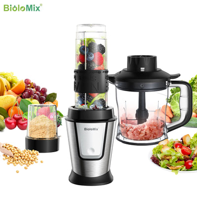 BioloMix Nutri Blender & Smoothie Maker Food Chopper & Dry Grinder700W Silver  ✨