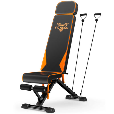 Foldable Weight Bench Adjustable Strength Training Full Body Workout Incline Gym