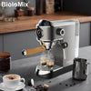 BIOLOMIX Espresso Machine With Milk Frother for Ground Coffee 1.1L Capacity 1100W