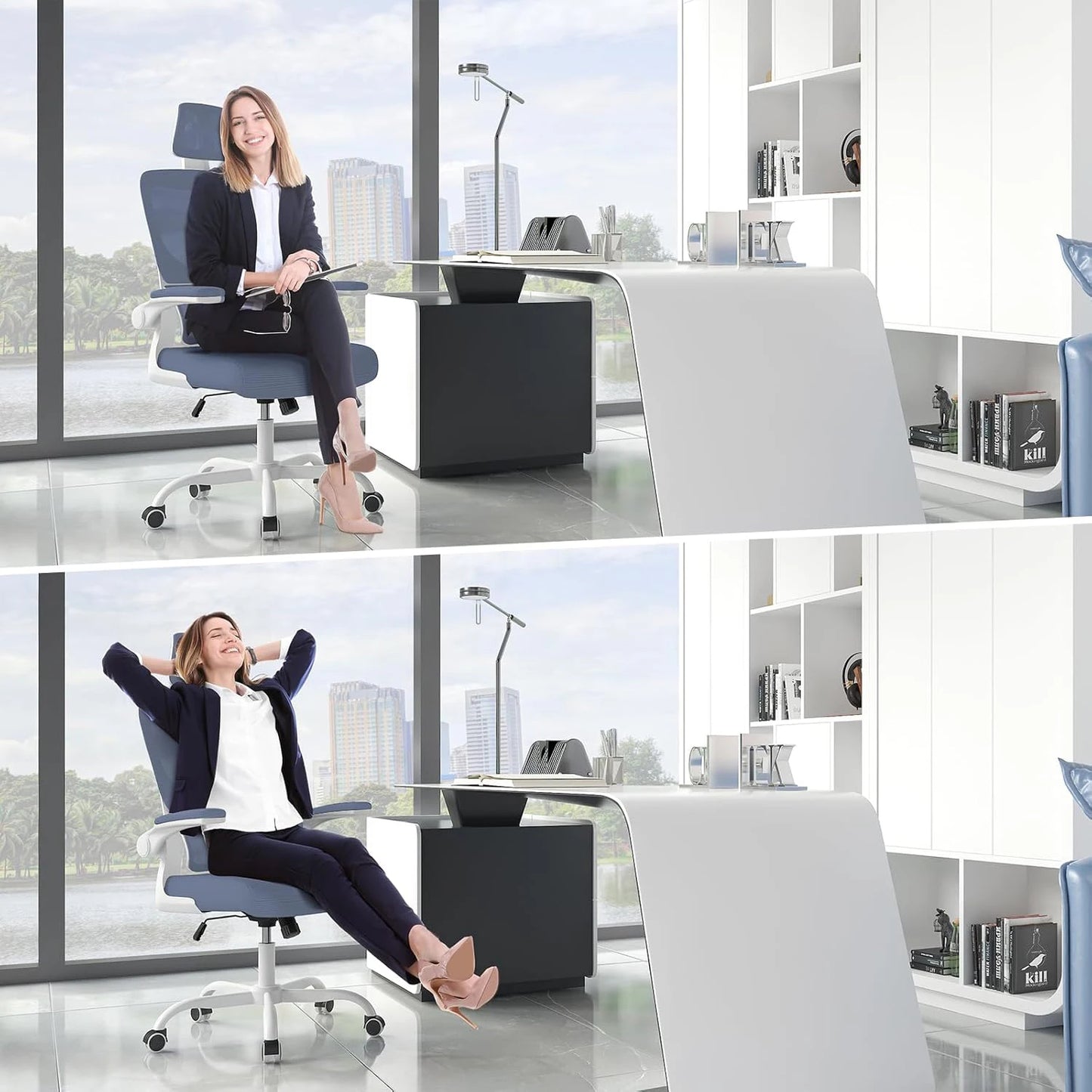 Mesh Office Chair Wheels Adjustable Ergonomic Desk Chair with Lumbar Support ✨
