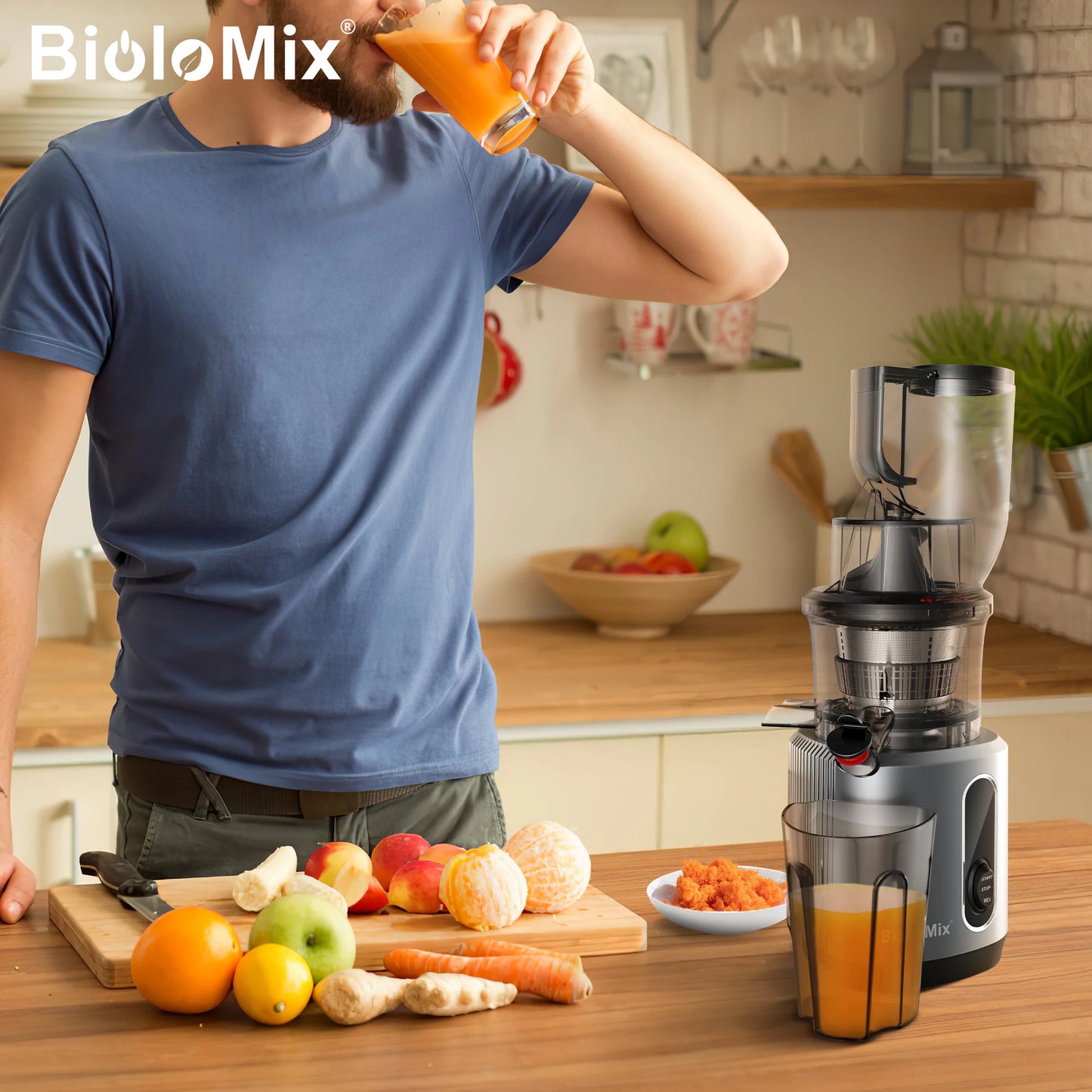 Electric Juicer Machine Juice Fruit Squeezer Slow Masticating Brush Pulp Cup UK✨