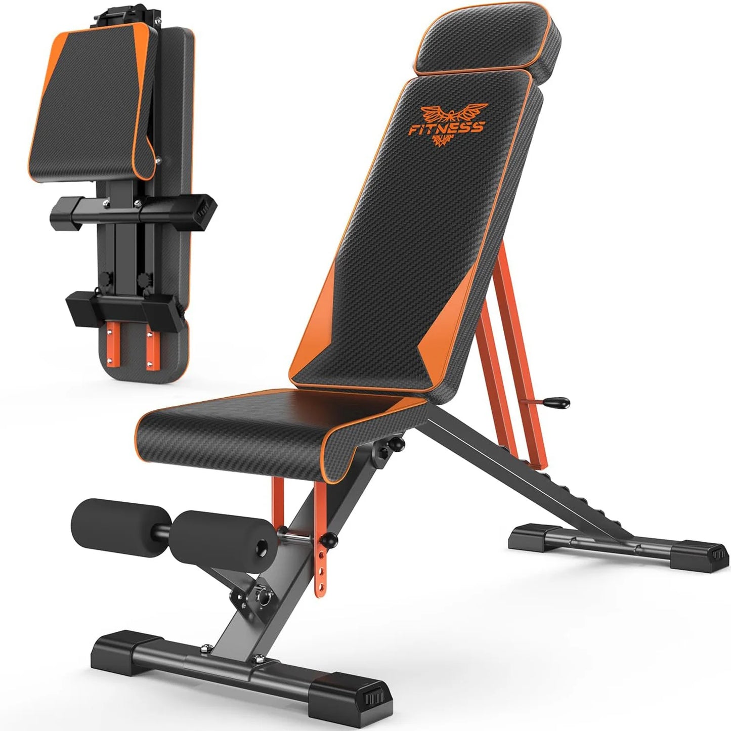 Foldable Weight Bench Adjustable Strength Training Full Body Workout Incline Gym