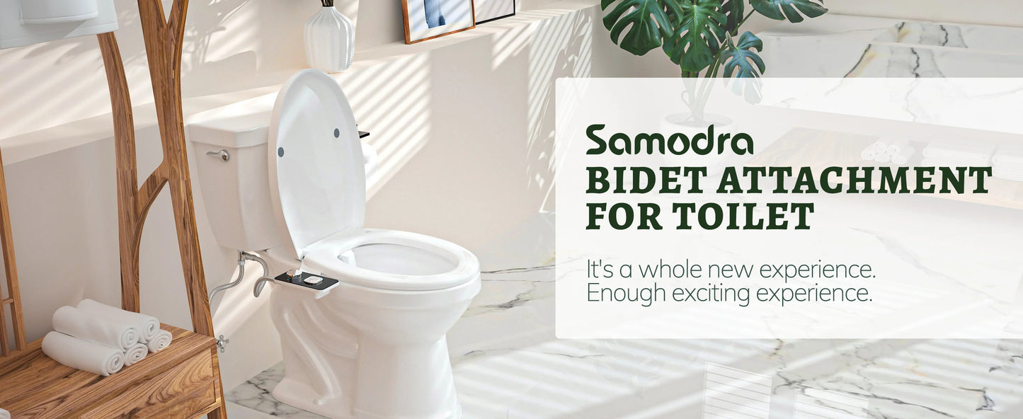 SAMODRA Bidet Attachment Ultra Slim For Toilet Seat With Dual Cleaning Nozzle ✨