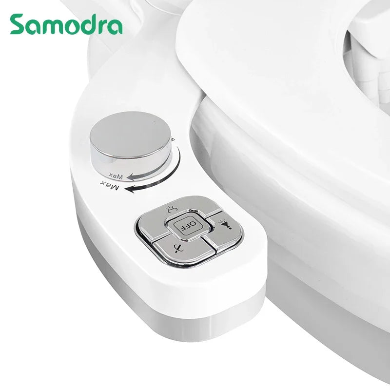 Bidet Toilet Seat Attachment Self Cleaning Dual Nozzle Bathroom Water Spray ✨