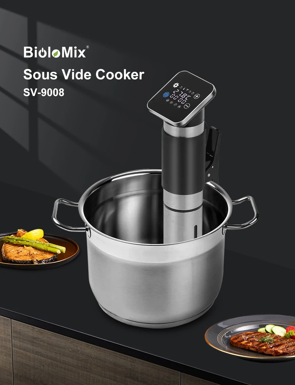 BioloMix 220V WIFI Sous Vide Slow Cooker Immersion Circulator SV9008 Tool CF UK