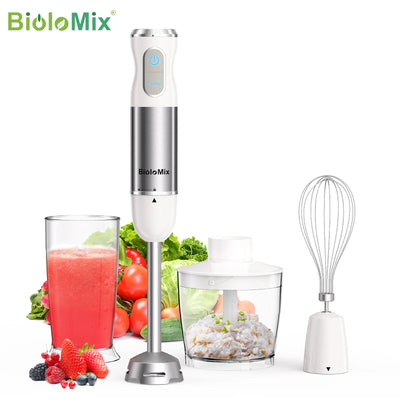 BioloMix Food Blender 4 in 1 Smoothie Maker Fruit Juicer Coffee Grinder White ✨