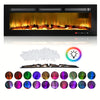 LED Fireplace Media Wall Fire Wall Mounted / Standing Electric Heater 50 in.