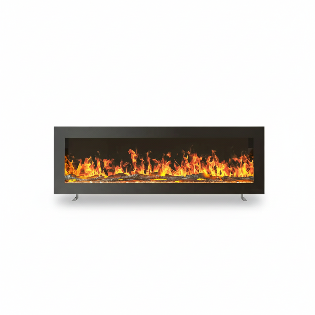 LED Fireplace Media Wall Fire Wall Mounted Standing Electric Heater 40/50/60 in.