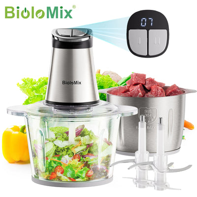 3L Food Chopper Electric Processor Blender Glass Mixer Garlic Spices Grinder ✨