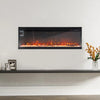 3-Sided Electric Media Fireplace 40~50" Wall Recessed Inset Fire Glass Panoramic