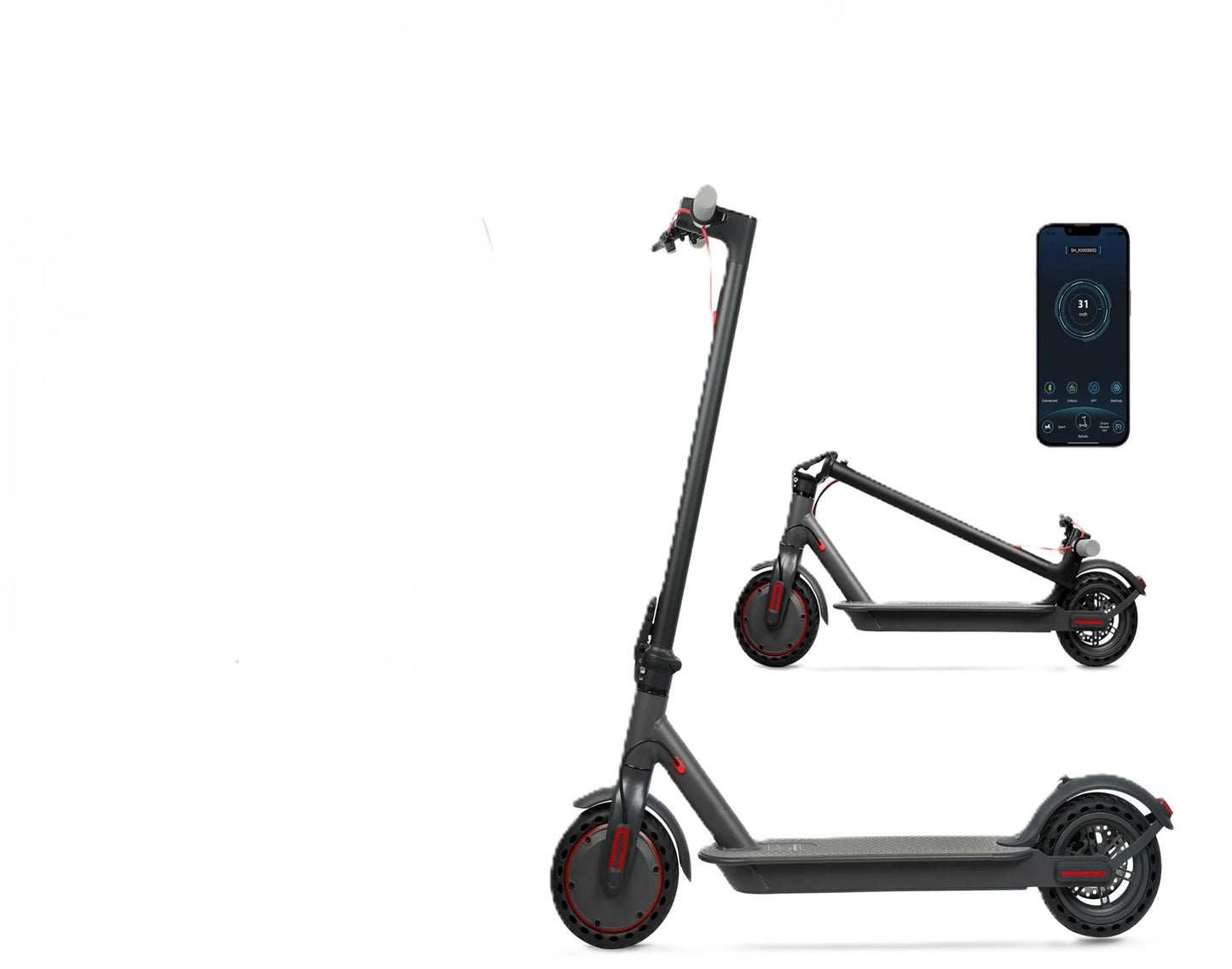 Ladped LP60 Adult Electric Scooter, 8.5" Solid Tires 25KM/H Commuting Scooter ✨✨
