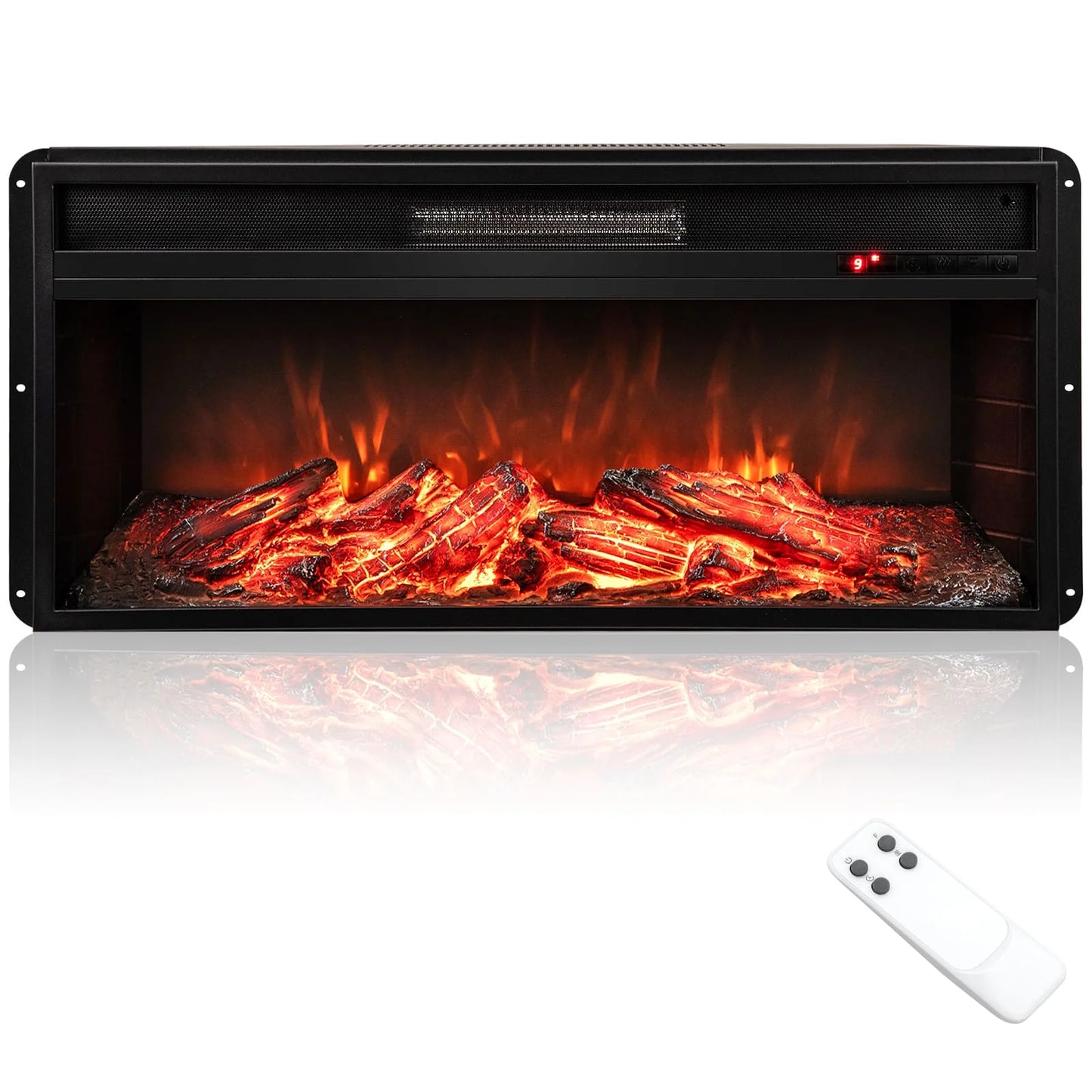 1800W Electric Wall Fireplace LED Flame Effect Timer Remote Heater✨