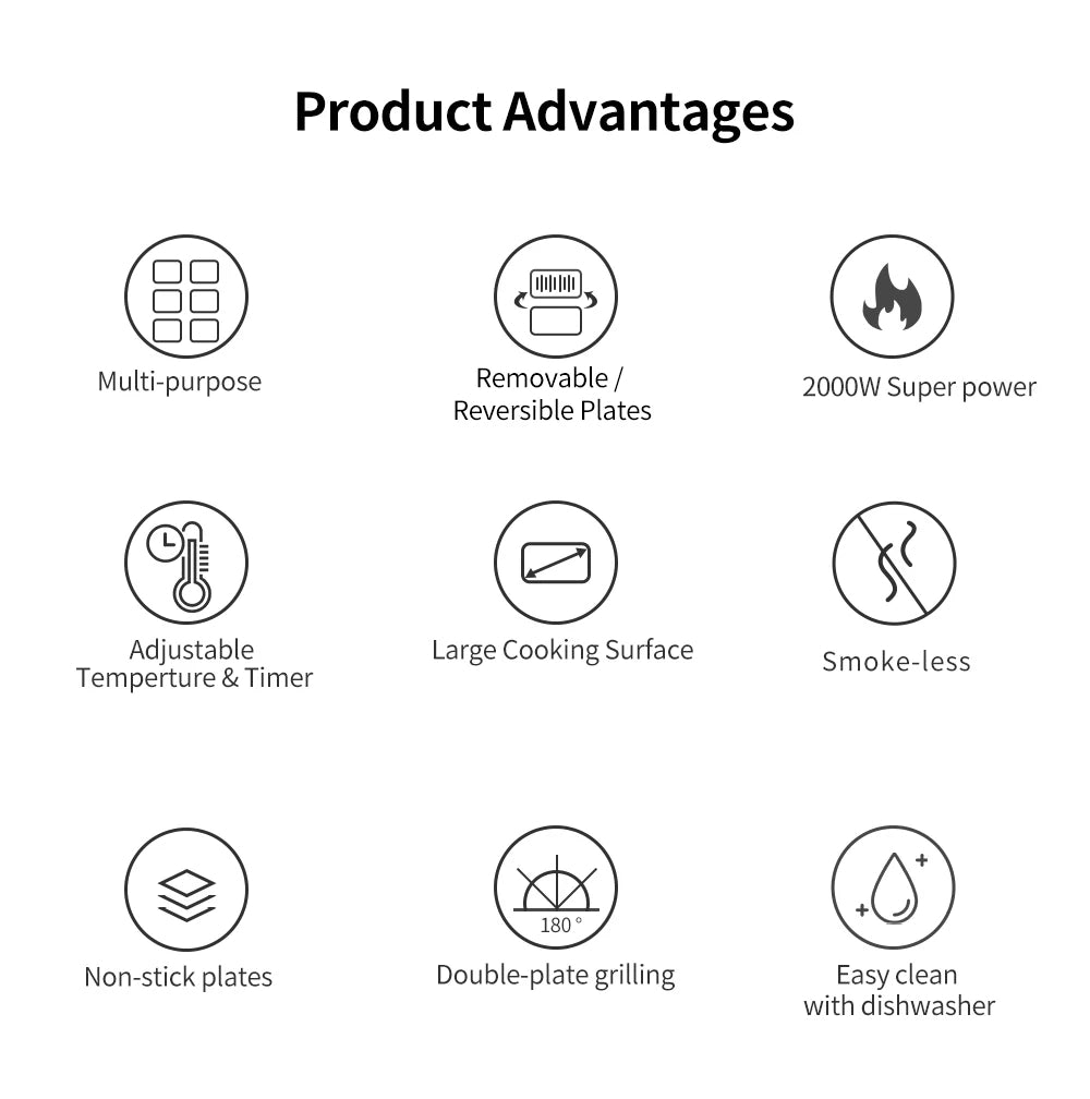 BioloMix Large Electric Griddle Countertop Hot Plate Grill Bacon Commercial ✨✨