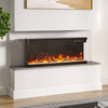 3-Sided Electric Media Fireplace 40~50" Wall Recessed Inset Fire Glass Panoramic