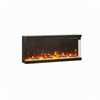 3-Sided Electric Media Fireplace 40~50" Wall Recessed Inset Fire Glass Panoramic