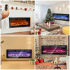 LED Fireplace Media Wall Fire Wall Mounted / Standing Electric Heater 50 in.