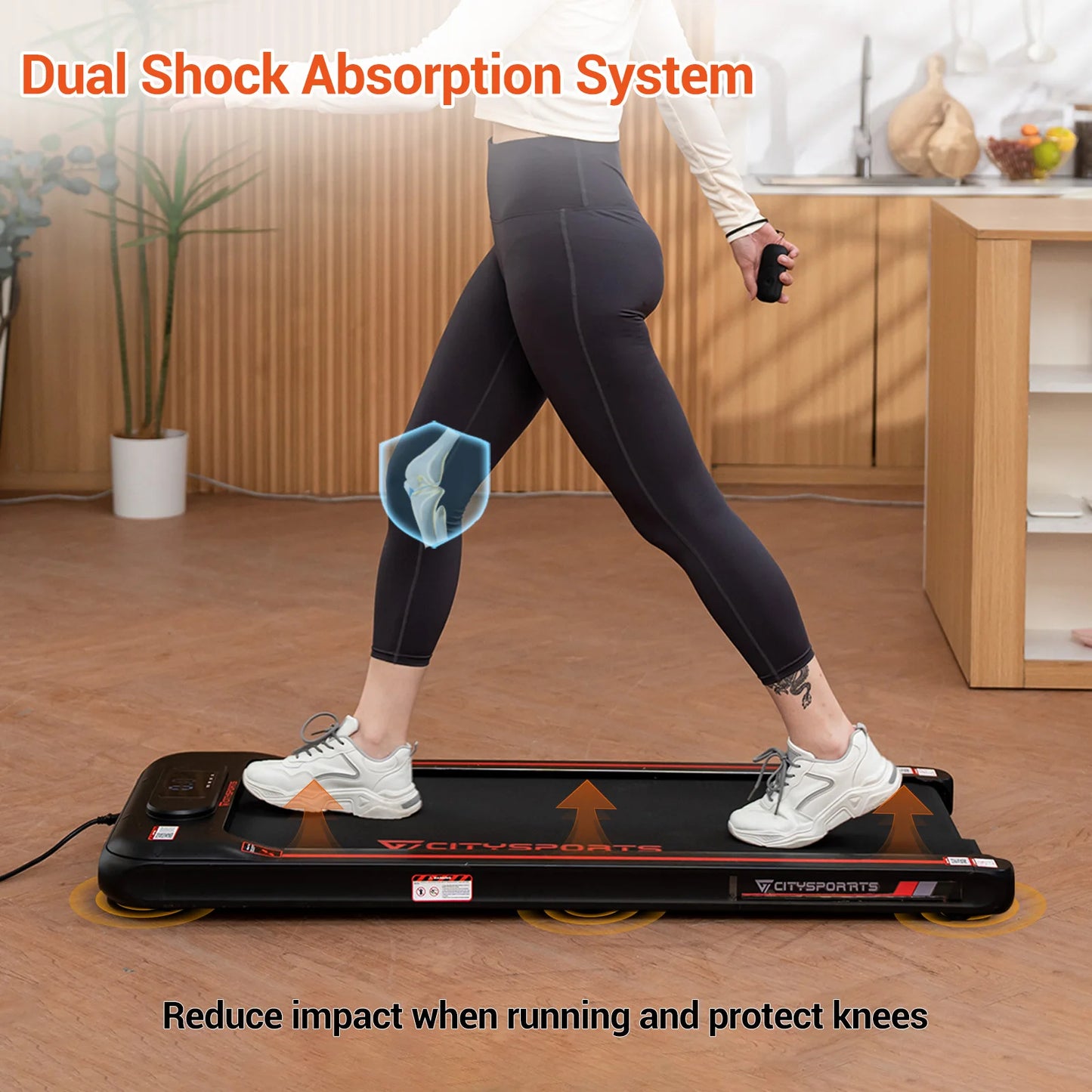 CITYSPORTS 6Kmh Walking Pad Foldable Smart Running Machine Treadmill Home Office