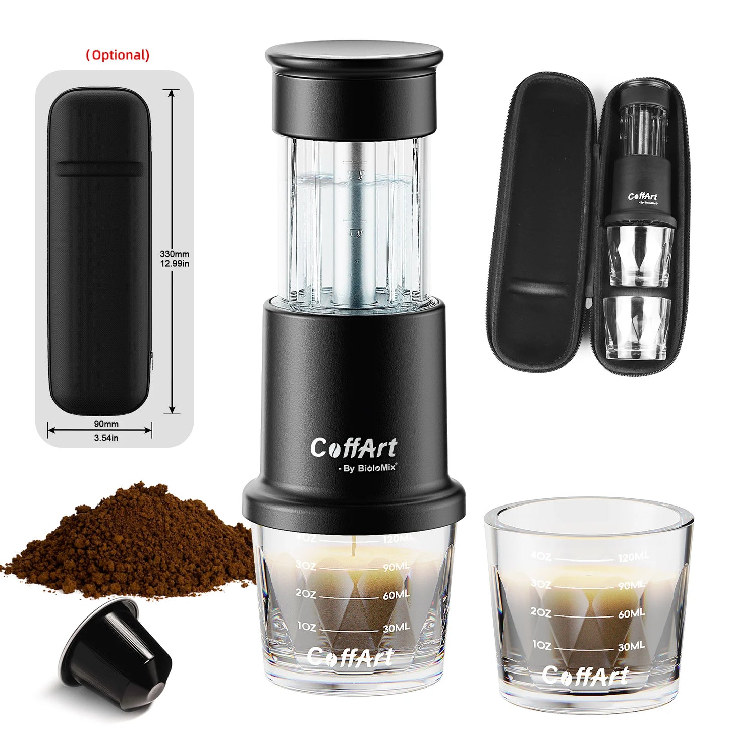 Portable Wireless Espresso Coffee Maker 3-in-1 Travel Machine for Car & Home Bag