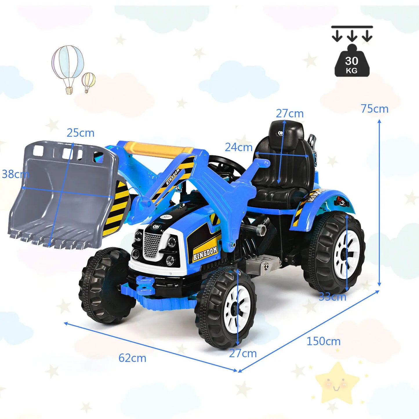 12v Electric Digger Kids Electric Ride On Battery Car Kids Ride On Best Gift! 🎇