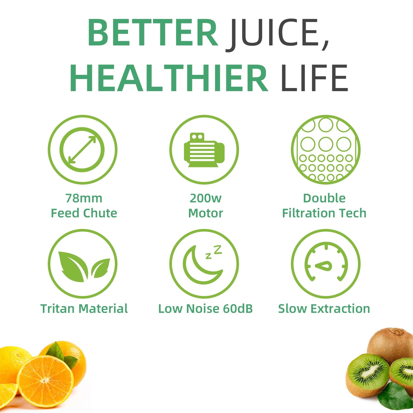 Electric Juicer Machine Juice Fruit Squeezer Slow Masticating Brush Pulp Cup UK