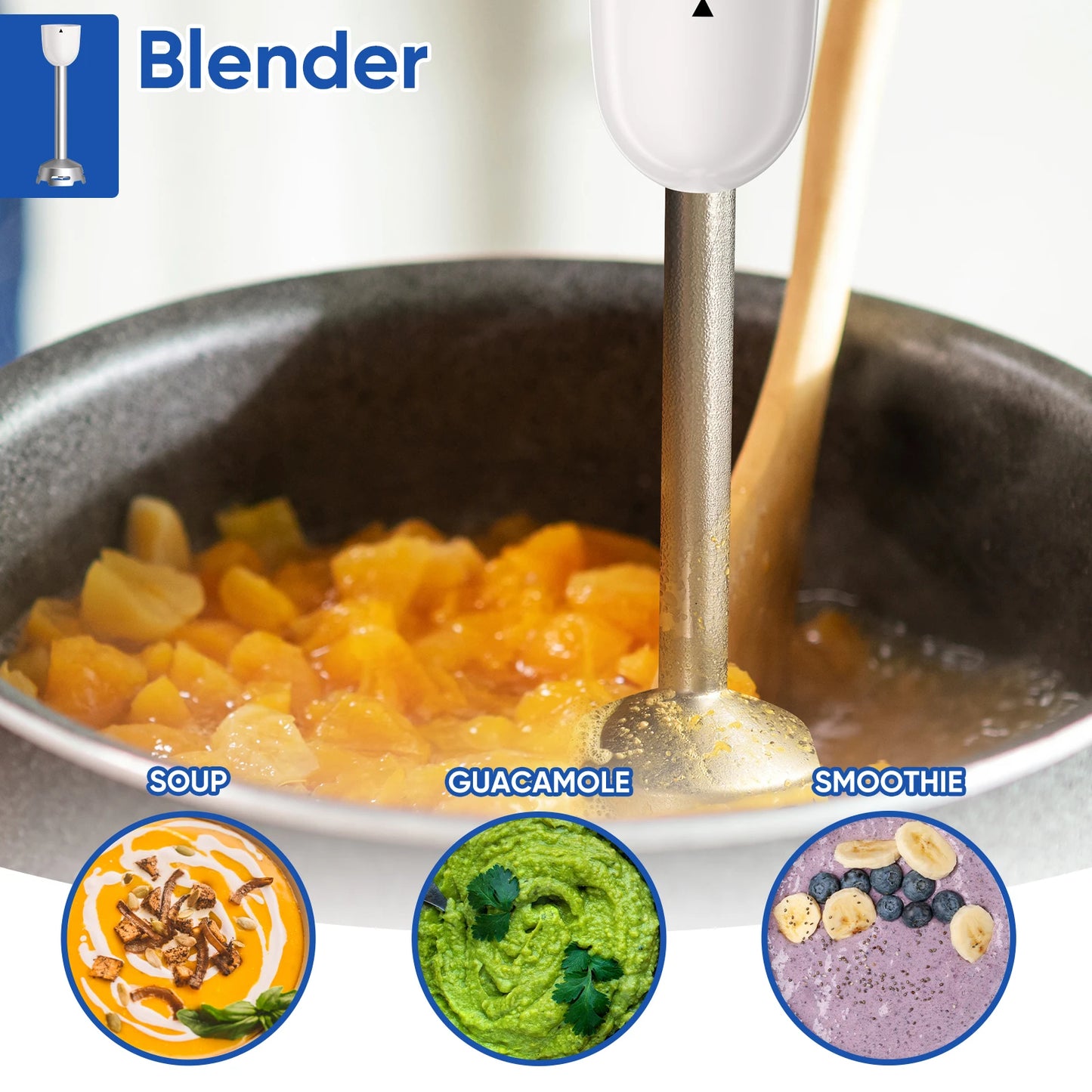 BioloMix Food Blender 4 in 1 Smoothie Maker Fruit Juicer Coffee Grinder White ✨