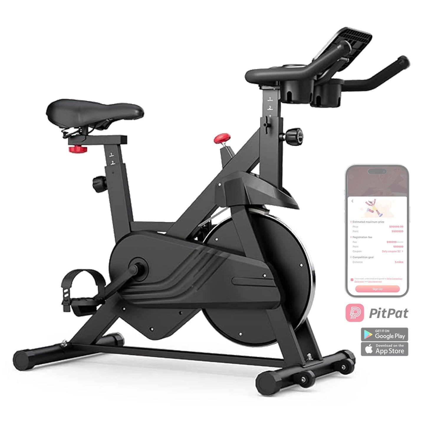 Exercise Bike Indoor Cycling Home Gym Workout Cardio Fitness LCD Monitor Black ✨