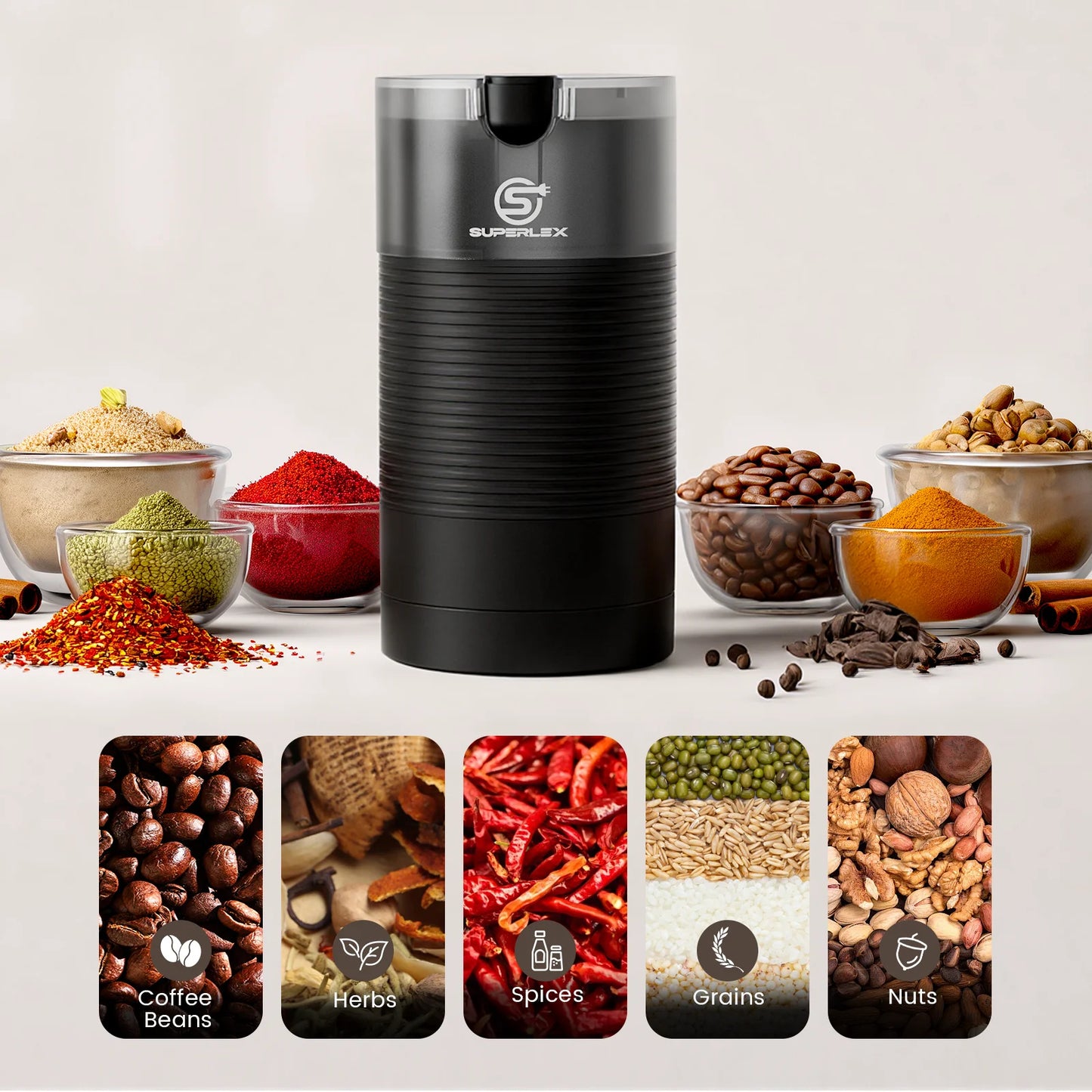 Electric Coffee Bean Grinder Machine Nut Spice Grinder 70g Red Superlex UK ✨