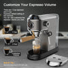 BIOLOMIX Espresso Machine With Milk Frother for Ground Coffee 1.1L Capacity 1100W