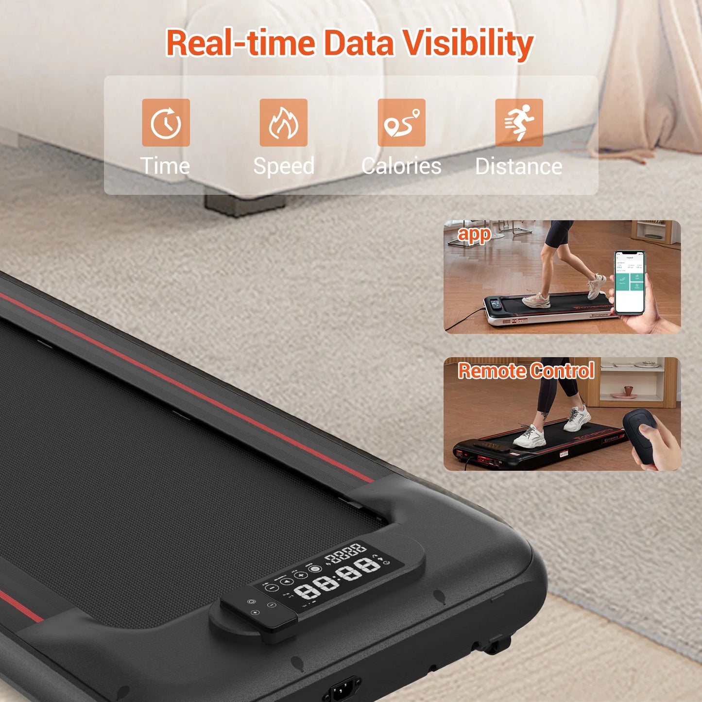 CITYSPORTS 6Kmh Walking Pad Foldable Smart Running Machine Treadmill Home Office