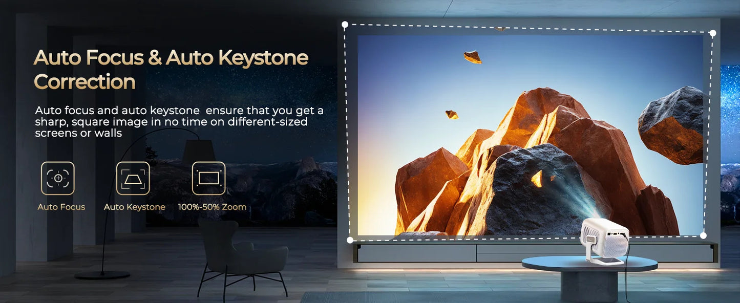 12000 Lumen Projector Smart HD LED WiFi Bluetooth HDMI Android Home Theater Gift