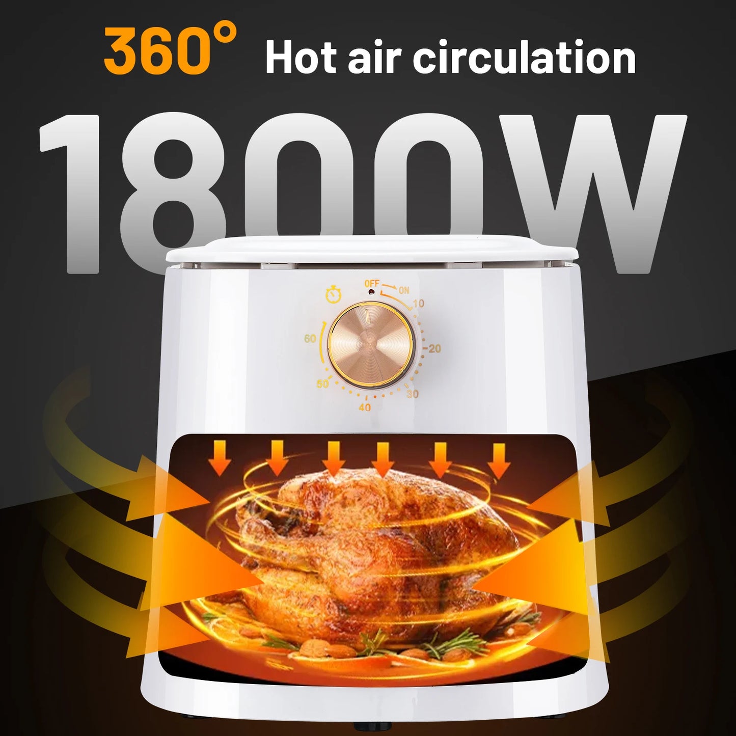Air Fryer 5L  Touch Controls Nonstick 6 Function