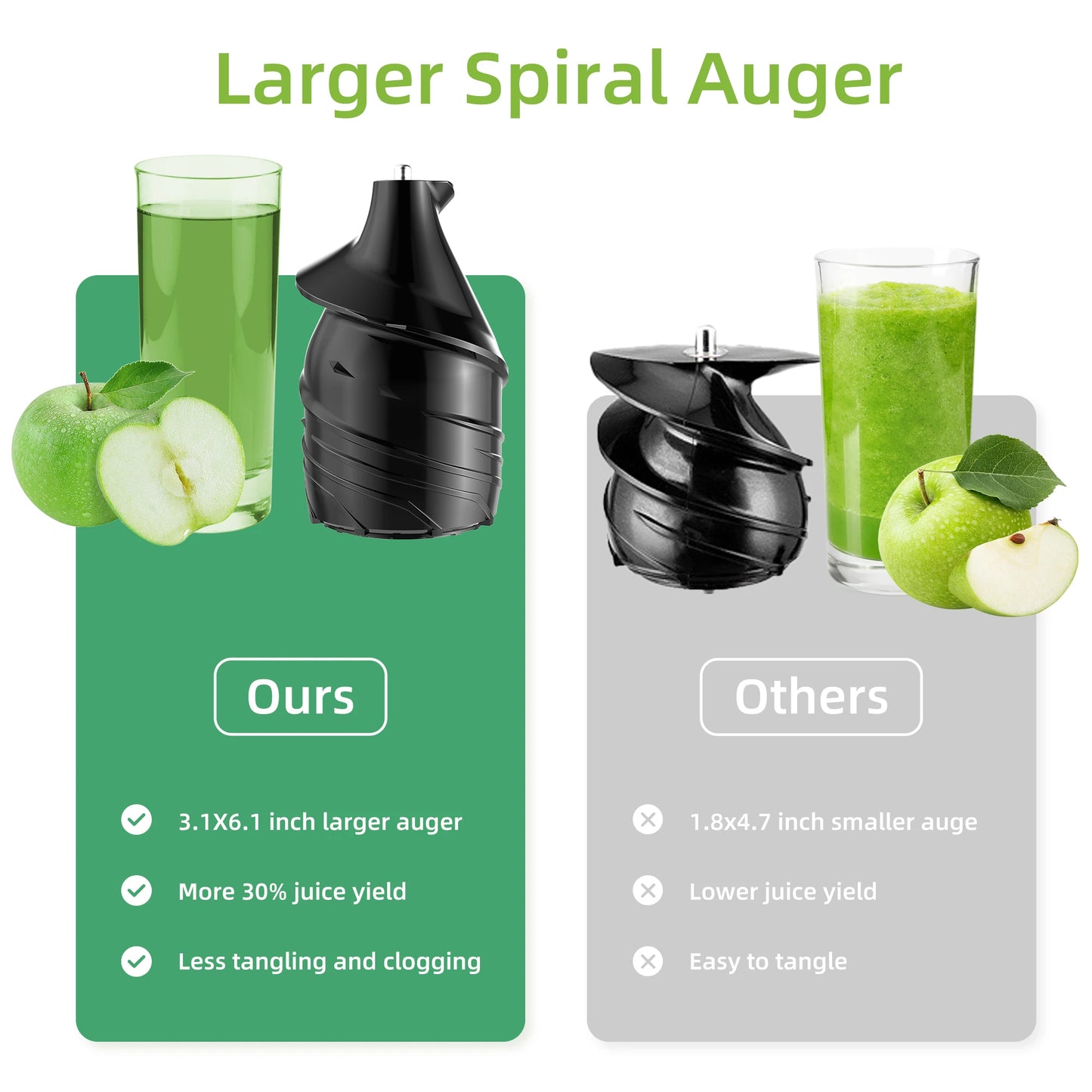 Electric Juicer Machine Juice Fruit Squeezer Slow Masticating Brush Pulp Cup UK✨