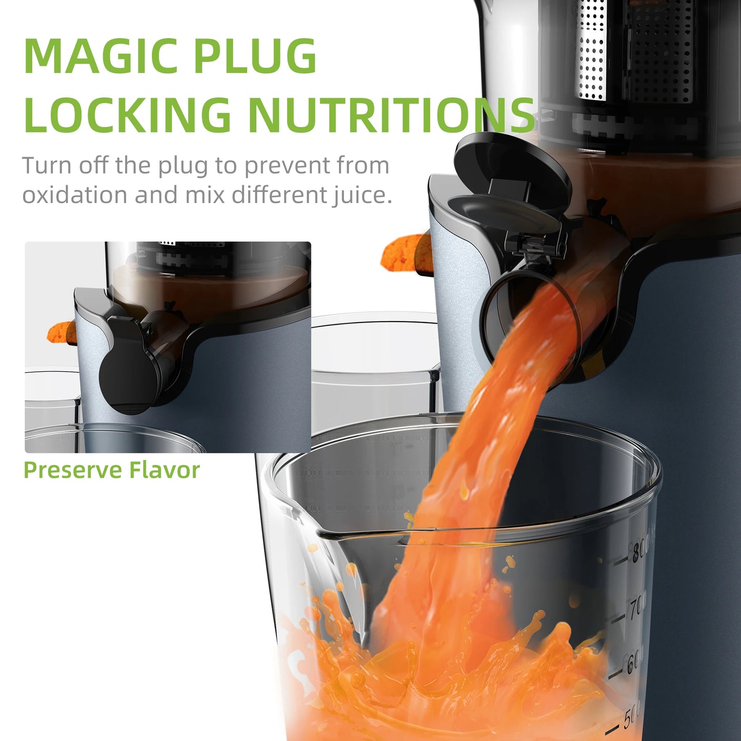 Electric Juicer Machine Juice Fruit Squeezer Slow Masticating Brush Pulp Cup UK