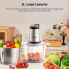 3L Food Chopper Electric Processor Blender Glass Mixer Garlic Spices Grinder ✨