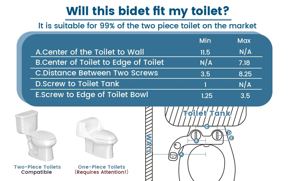 Bidet Toilet Seat Attachment Self Cleaning Dual Nozzle Bathroom Water Spray ✨