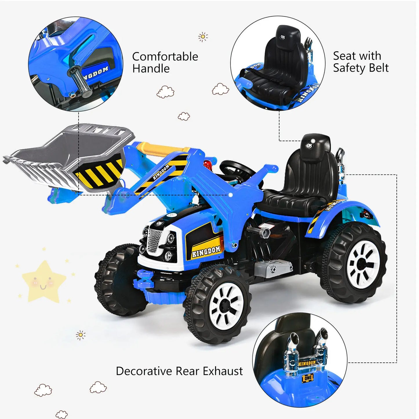 12v Electric Digger Kids Electric Ride On Battery Car Kids Ride On Best Gift! 🎇