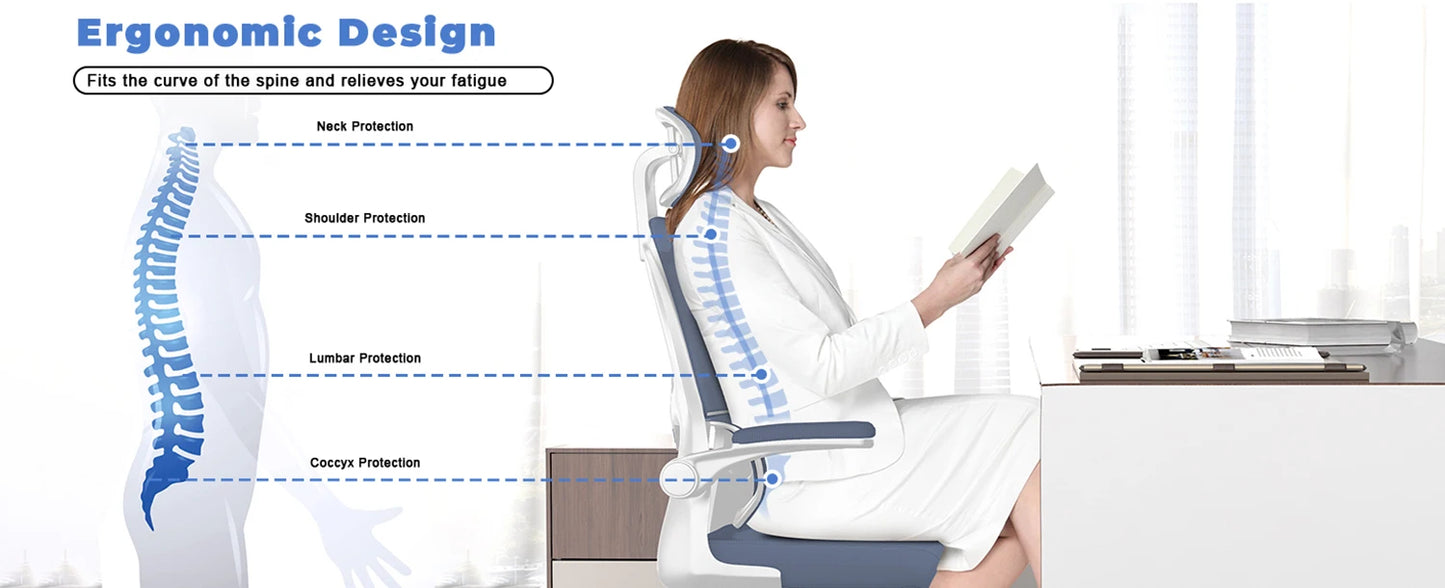 Mesh Office Chair Wheels Adjustable Ergonomic Desk Chair with Lumbar Support ✨