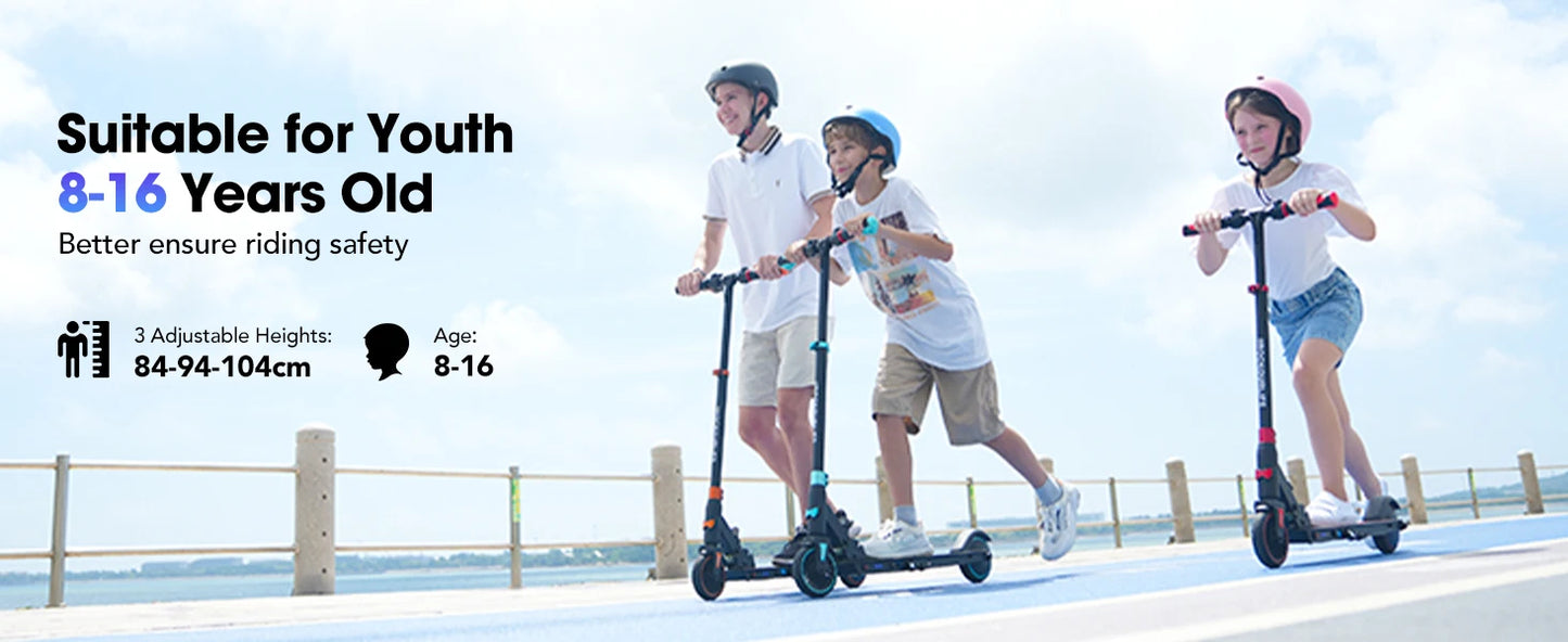 RCB R15 Foldable Electric Scooter for Kids Height adjustment, 16KM, 12.4MPH, UK✨